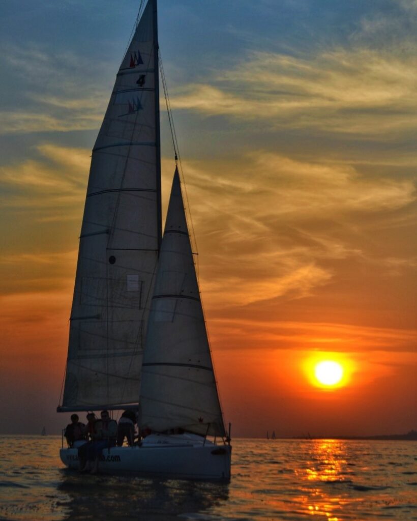 sailing in the Arabian sea during sunset